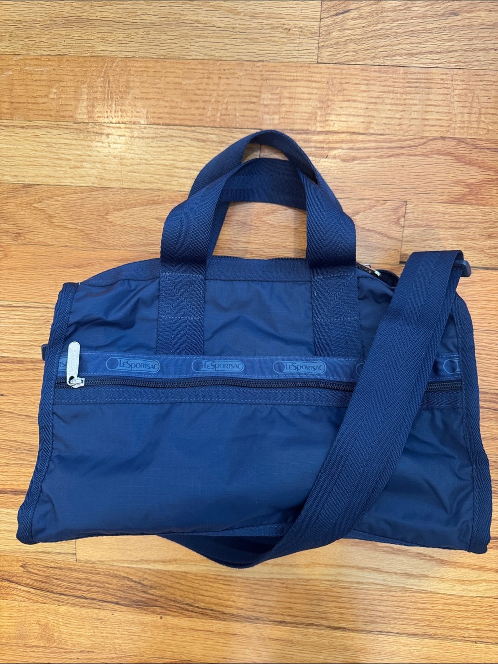 Lesportsac Navy Nylon Small Duffel / Crossbody with Adjustable Crossbody Strap